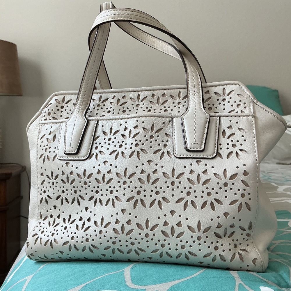 EUC Zmini detailed handbag with cutout floral design